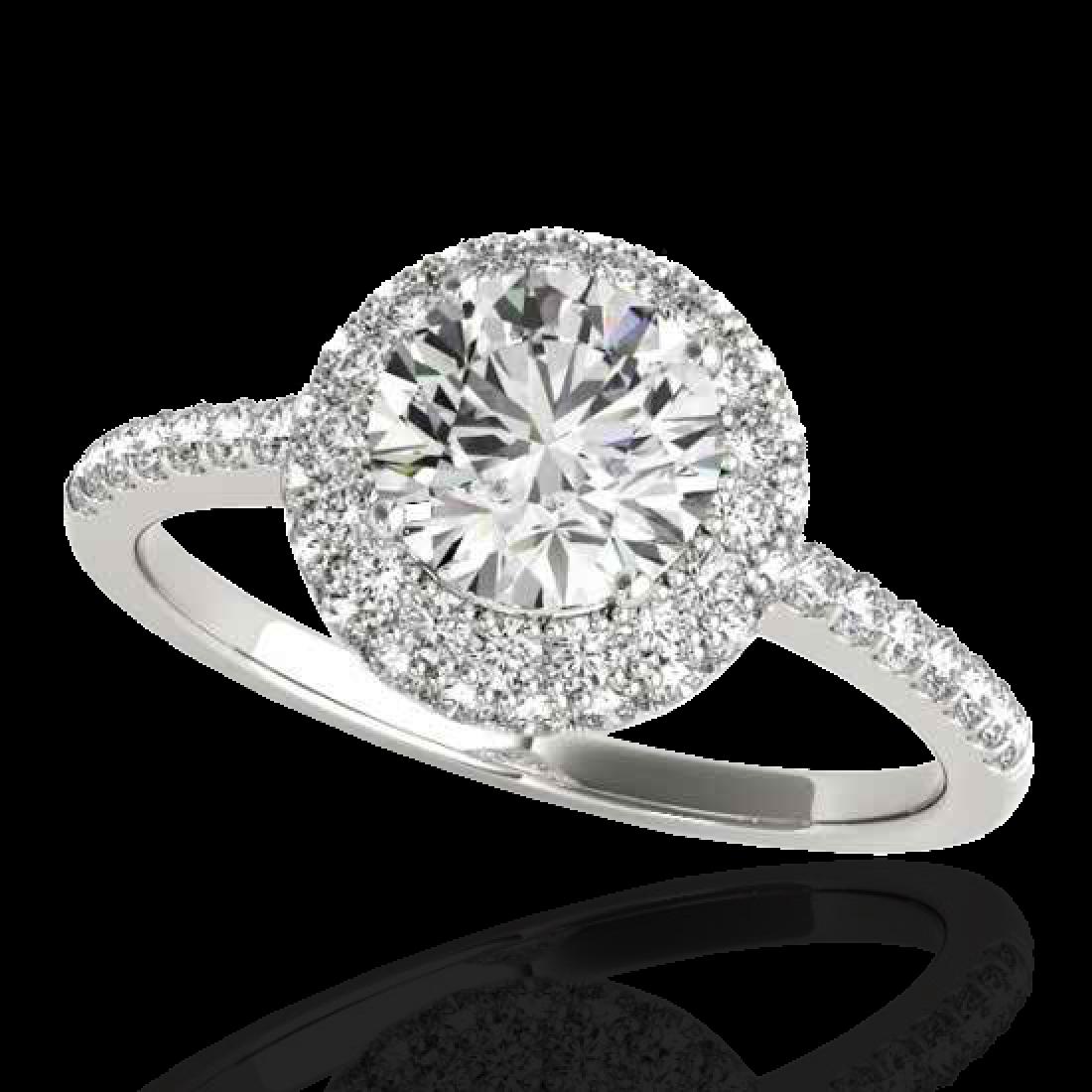 1.6 CTW H-SI/I Certified Diamond Solitaire Halo Ring: 33670 - REF-169N3A ---- 1.6 CTW H-SI/I Certified Diamond Solitaire Halo Ring Gold ---- Luxury Designer Brand Ring Appraised at $10,250 Certificate Number US33670 10k White gold, Ring Size is 7, Ring m