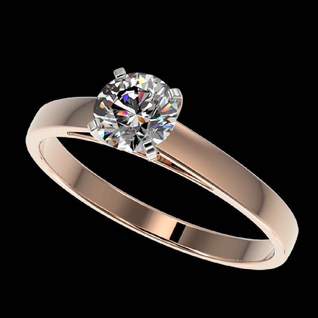 0.75 CTW Certified H-SI/I Quality Diamond Solitaire: 32972 - REF-84R7K ---- 0.75 CTW Certified H-SI/I Quality Diamond Solitaire Engagement Ring Gold ---- Luxury Designer Brand Ring Appraised at $4,650 Certificate Number US32972 10k Rose gold, Ring Size 