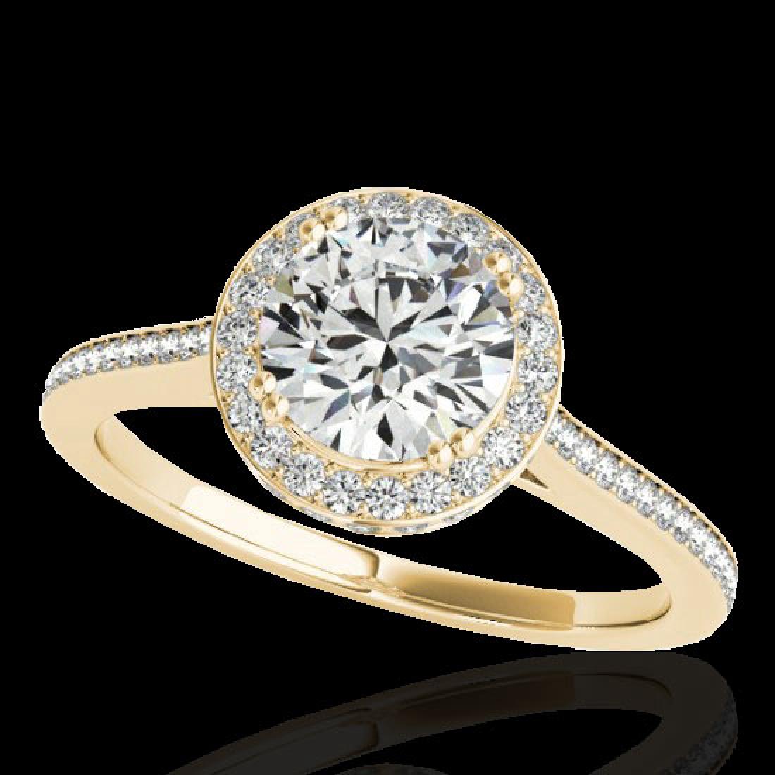 2.03 CTW H-SI/I Certified Diamond Solitaire Halo Ring: 33537 - REF-373F8M ---- 2.03 CTW H-SI/I Certified Diamond Solitaire Halo Ring Gold ---- Luxury Designer Brand Ring Appraised at $20,550 Certificate Number US33537 10k Yellow gold, Ring Size is 7, Ring