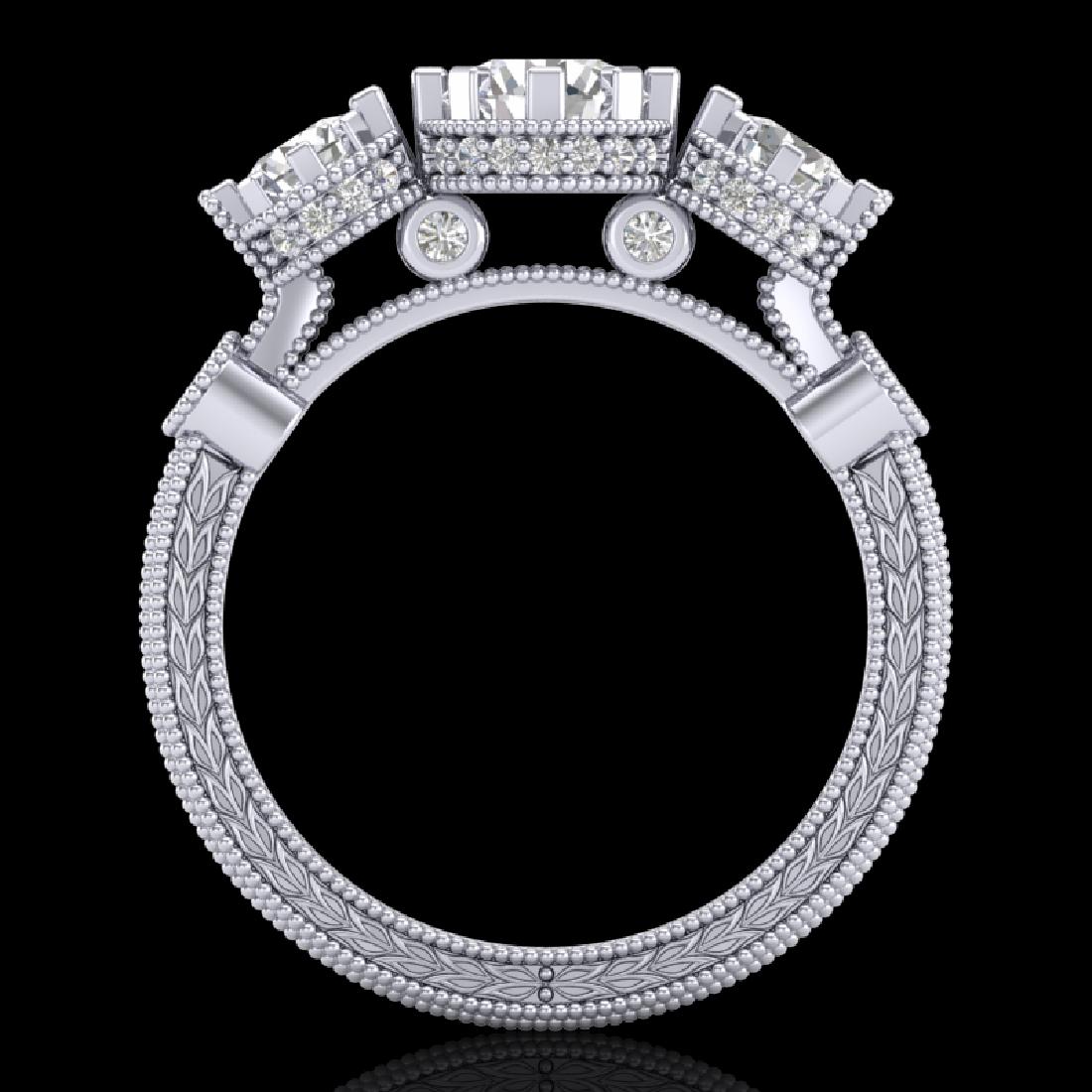 1.75 CTW VS/SI Diamond Solitaire Art Deco 3 Stone Ring: 37070 - REF-309M3F ---- 1.75 CTW VS/SI Diamond Solitaire Art Deco 3 Stone Ring 18K Gold ---- Luxury Designer Brand 3 stone ring Appraised at $17,000 Certificate Number US37070 18k White gold, 3 stone 