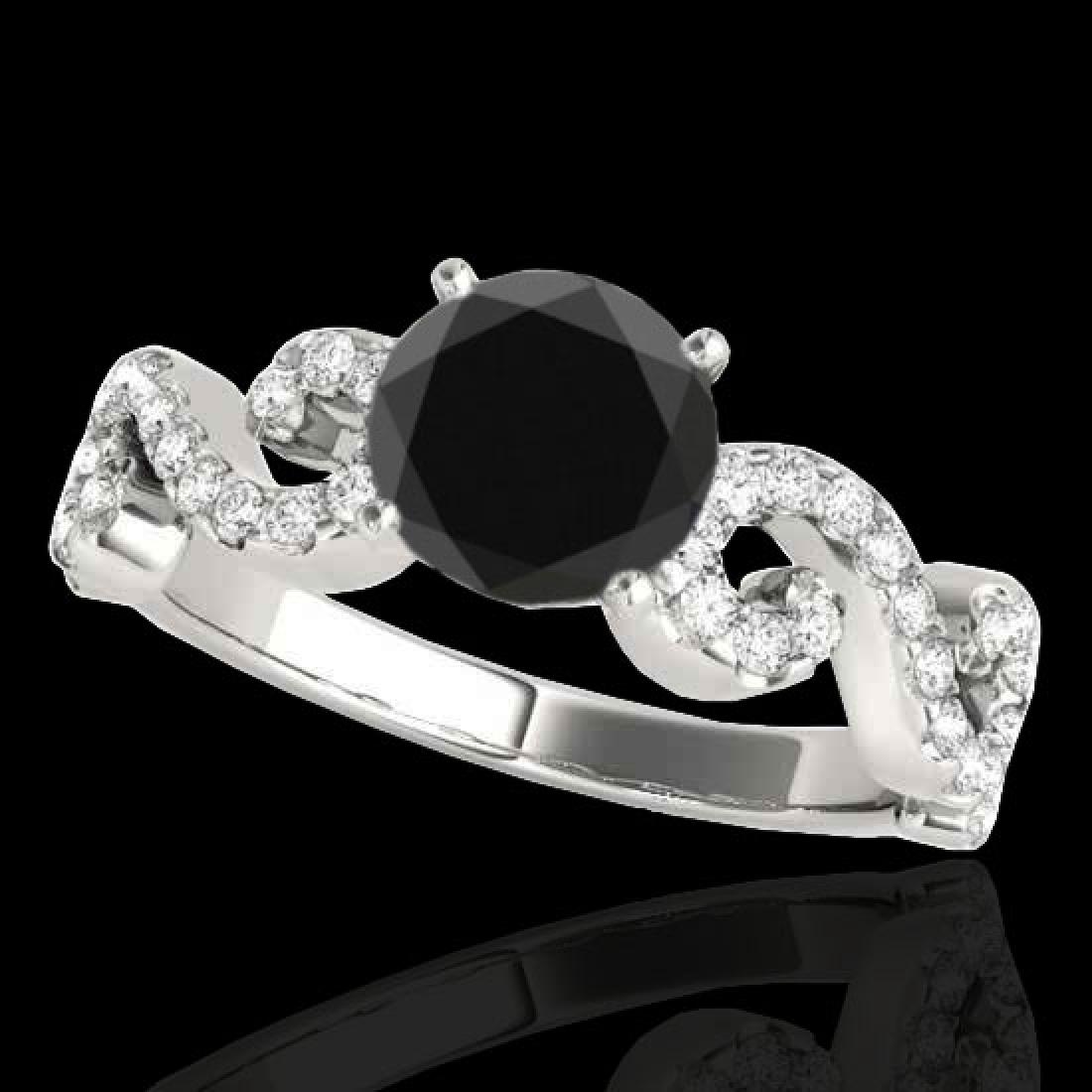 1.4 CTW Certified VS Black Diamond Solitaire Ring Gold: 35244 - REF-65N6A ---- 1.4 CTW Certified VS Black Diamond Solitaire Ring Gold ---- Luxury Designer Brand Ring Appraised at $3,950 Certificate Number US35244 10k White gold, Ring Size is 7, Ring measur