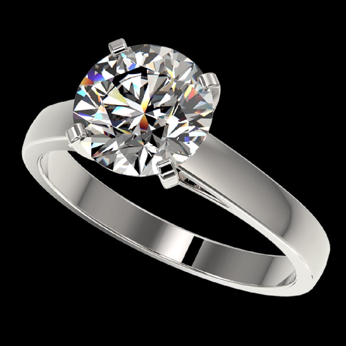 2.50 CTW Certified H-SI/I Quality Diamond Solitaire: 33039 - REF-883F6M ---- 2.50 CTW Certified H-SI/I Quality Diamond Solitaire Engagement Ring Gold ---- Luxury Designer Brand Ring Appraised at $48,600 Certificate Number US33039 10k White gold, Ring Si