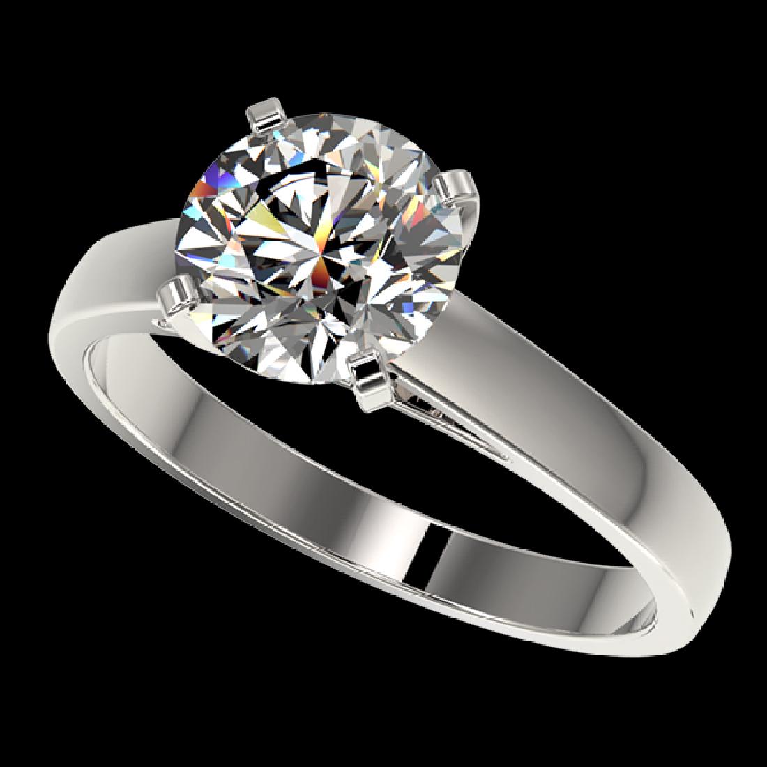 2.05 CTW Certified H-SI/I Quality Diamond Solitaire: 36552 - REF-578H5W ---- 2.05 CTW Certified H-SI/I Quality Diamond Solitaire Engagement Ring Gold ---- Luxury Designer Brand Ring Appraised at $26,500 Certificate Number US36552 10k White gold, Ring Si