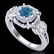 1.01 CTW Fancy Intense Blue Diamond Art Deco 3 Stone