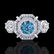1.01 CTW Fancy Intense Blue Diamond Art Deco 3 Stone - 2