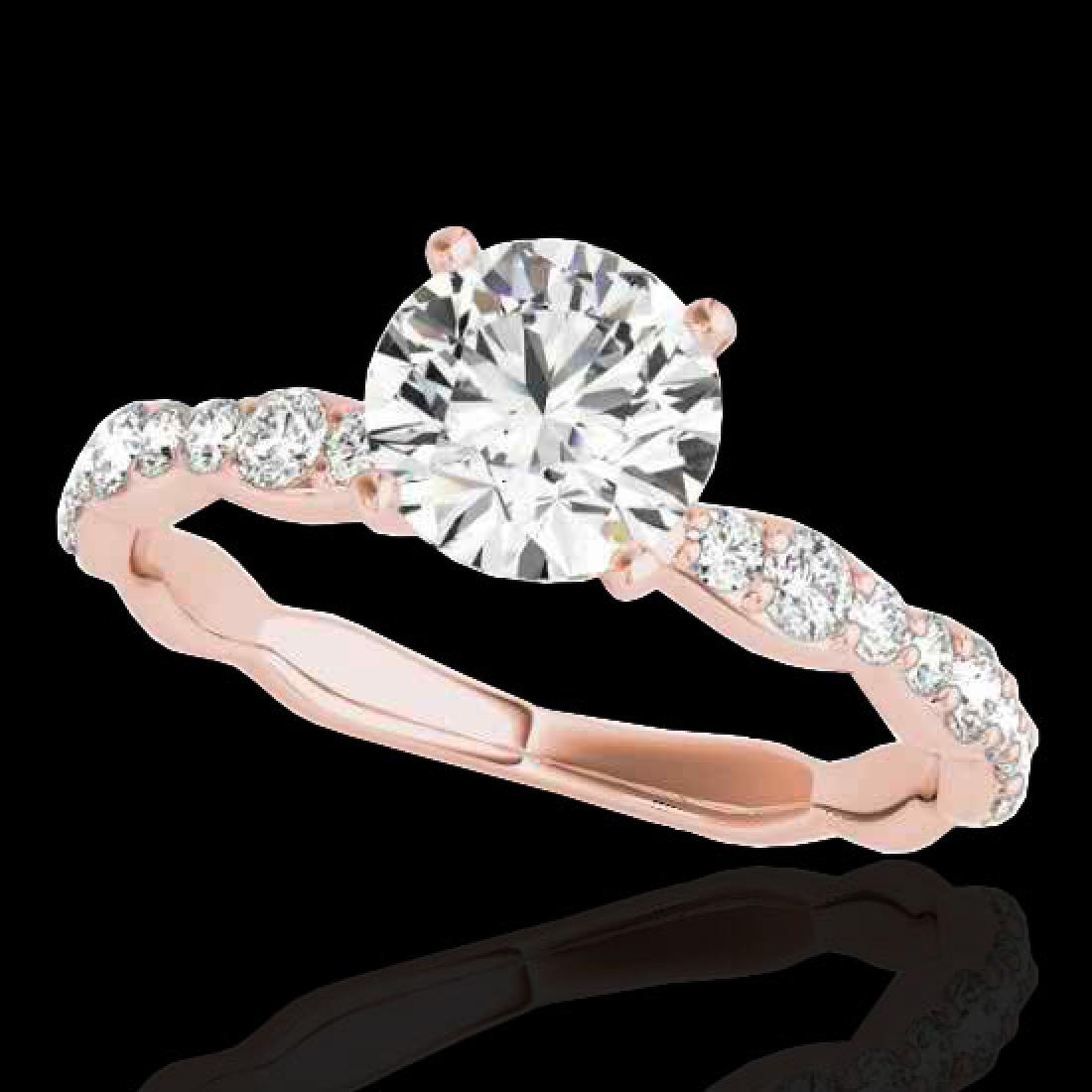 1.4 CTW H-SI/I Certified Diamond Solitaire Ring 10K: 34872 - REF-156T4X ---- 1.4 CTW H-SI/I Certified Diamond Solitaire Ring 10K Rose Gold ---- Luxury Designer Brand Ring Appraised Retail Price at $8,600 ---- SKU Number US34872 10k Rose gold Ring Size i