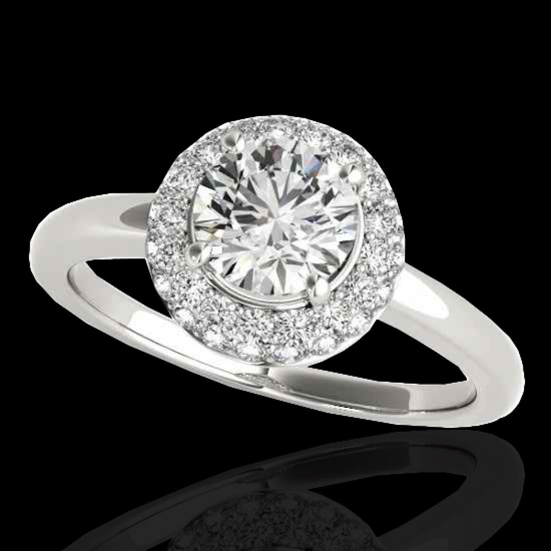 1.43 CTW H-SI/I Certified Diamond Solitaire Halo Ring: 33661 - REF-169Y3N ---- 1.43 CTW H-SI/I Certified Diamond Solitaire Halo Ring 10K White Gold ---- Luxury Designer Brand Ring Appraised Retail Price at $10,250 ---- SKU Number US33661 10k White gold Ri
