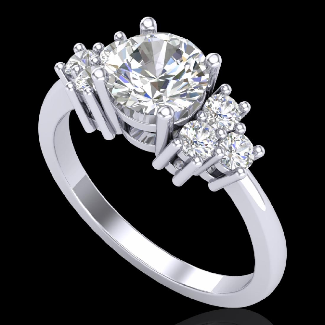 1.5 CTW VS/SI Diamond Solitaire Ring 18K White Gold -: 36938 - REF-409T3X ---- 1.5 CTW VS/SI Diamond Solitaire Ring 18K White Gold ---- Luxury Designer Brand Ring Appraised Retail Price at $24,750 ---- SKU Number US36938 18k White gold Ring Size is 7, Rin