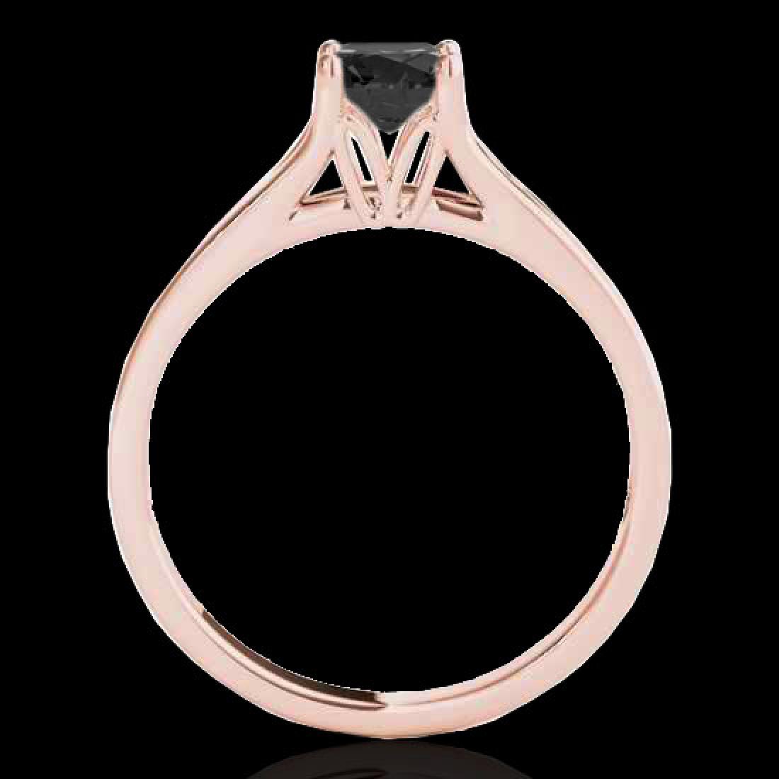 1.5 CTW Certified Vs Black Diamond Solitaire Ring 10K: 35168 - REF-51H5W ---- 1.5 CTW Certified Vs Black Diamond Solitaire Ring 10K Rose Gold ---- Luxury Designer Brand Ring Appraised Retail Price at $3,100 ---- SKU Number US35168 10k Rose gold Ring Size 