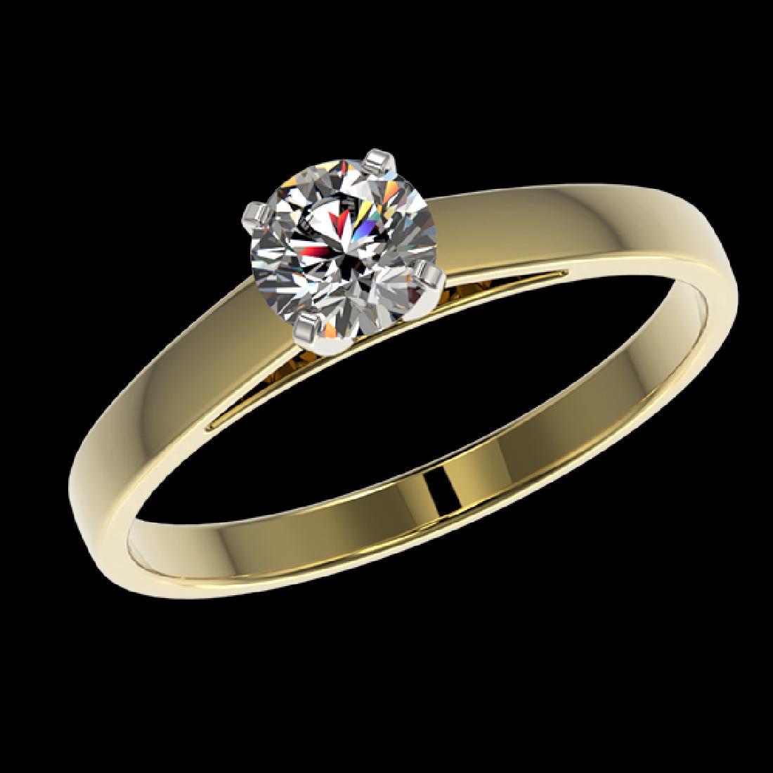 0.51 CTW Certified H-SI/I Quality Diamond Solitaire: 36460 - REF-51Y3N ---- 0.51 CTW Certified H-SI/I Quality Diamond Solitaire Engagement Ring 10K Yellow Gold ---- Luxury Designer Brand Ring Appraised Retail Price at $2,800 ---- SKU Number US36460 10k 