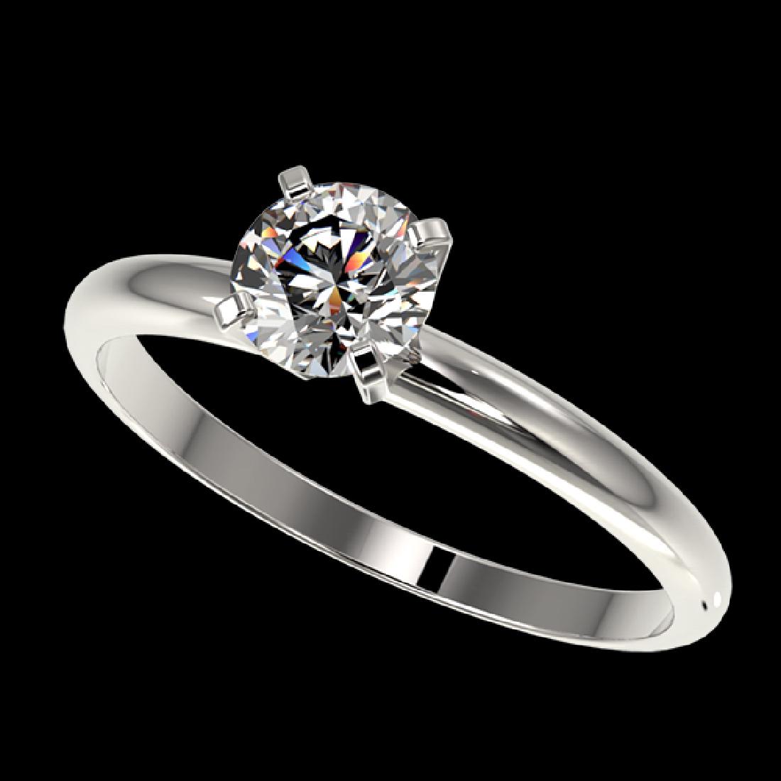 0.76 CTW Certified H-SI/I Quality Diamond Solitaire: 36382 - REF-85K5R ---- 0.76 CTW Certified H-SI/I Quality Diamond Solitaire Engagement Ring 10K White Gold ---- Luxury Designer Brand Ring Appraised Retail Price at $4,700 ---- SKU Number US36382 10k W