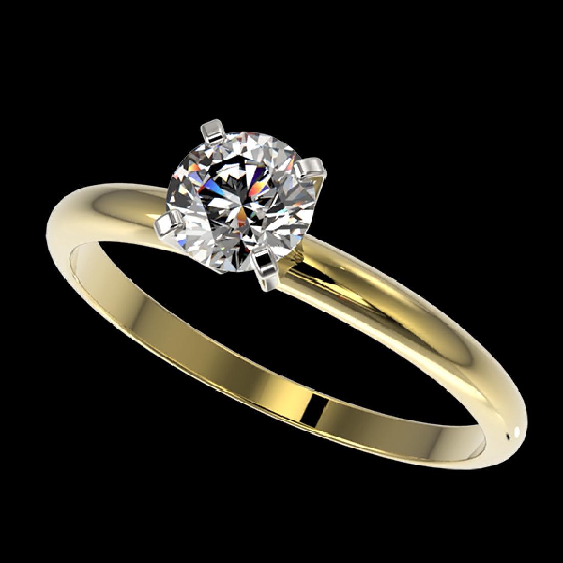 0.77 CTW Certified H-SI/I Quality Diamond Solitaire: 36387 - REF-85N5Y ---- 0.77 CTW Certified H-SI/I Quality Diamond Solitaire Engagement Ring 10K Yellow Gold ---- Luxury Designer Brand Ring Appraised Retail Price at $4,700 ---- SKU Number US36387 10k 