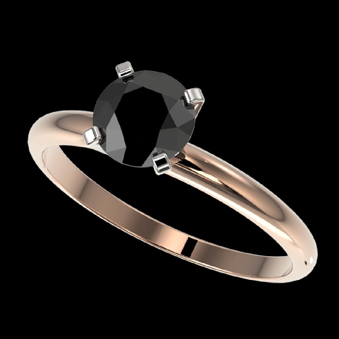 1 CTW Fancy Black VS Diamond Solitaire Engagement Ring: 32888 - REF-32N8Y ---- 1 CTW Fancy Black VS Diamond Solitaire Engagement Ring 10K Rose Gold ---- Luxury Designer Brand Ring Appraised Retail Price at $1,800 ---- SKU Number US32888 10k Rose gold Ring 