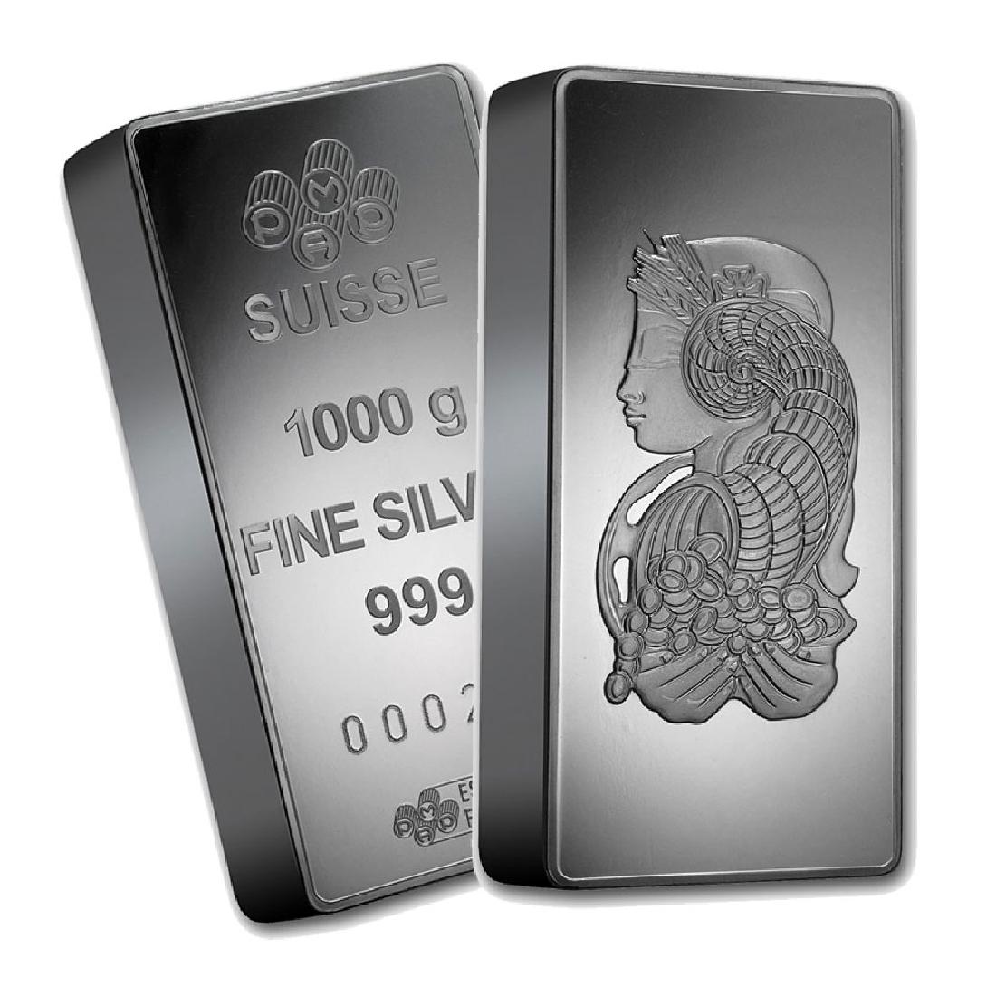 One piece 1 kilo 0.999 Fine Silver Bar PAMP Suisse: SKU: 60721 ---- One piece 1 kilo 0.999 Fine Silver Bar PAMP Suisse Fortuna - REF#60721