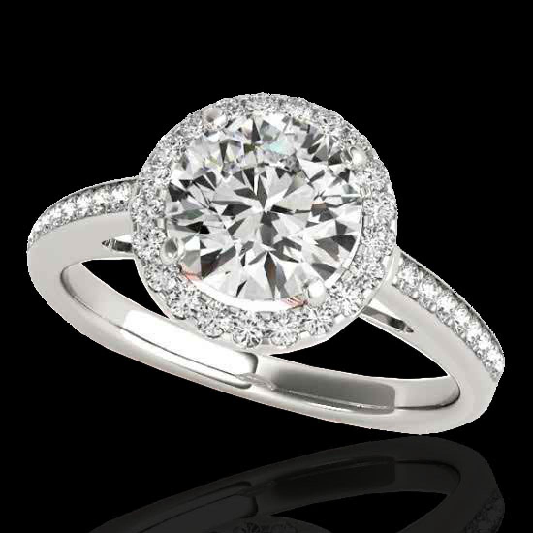 1.3 CTW H-SI/I Certified Diamond Solitaire Halo Ring: 34337 - REF-172Y8N ---- 1.3 CTW H-SI/I Certified Diamond Solitaire Halo Ring Two Tone 10K White & Rose Gold ---- Luxury Designer Brand Ring Appraised Retail Price at $10,450 ---- SKU Number US34337 10