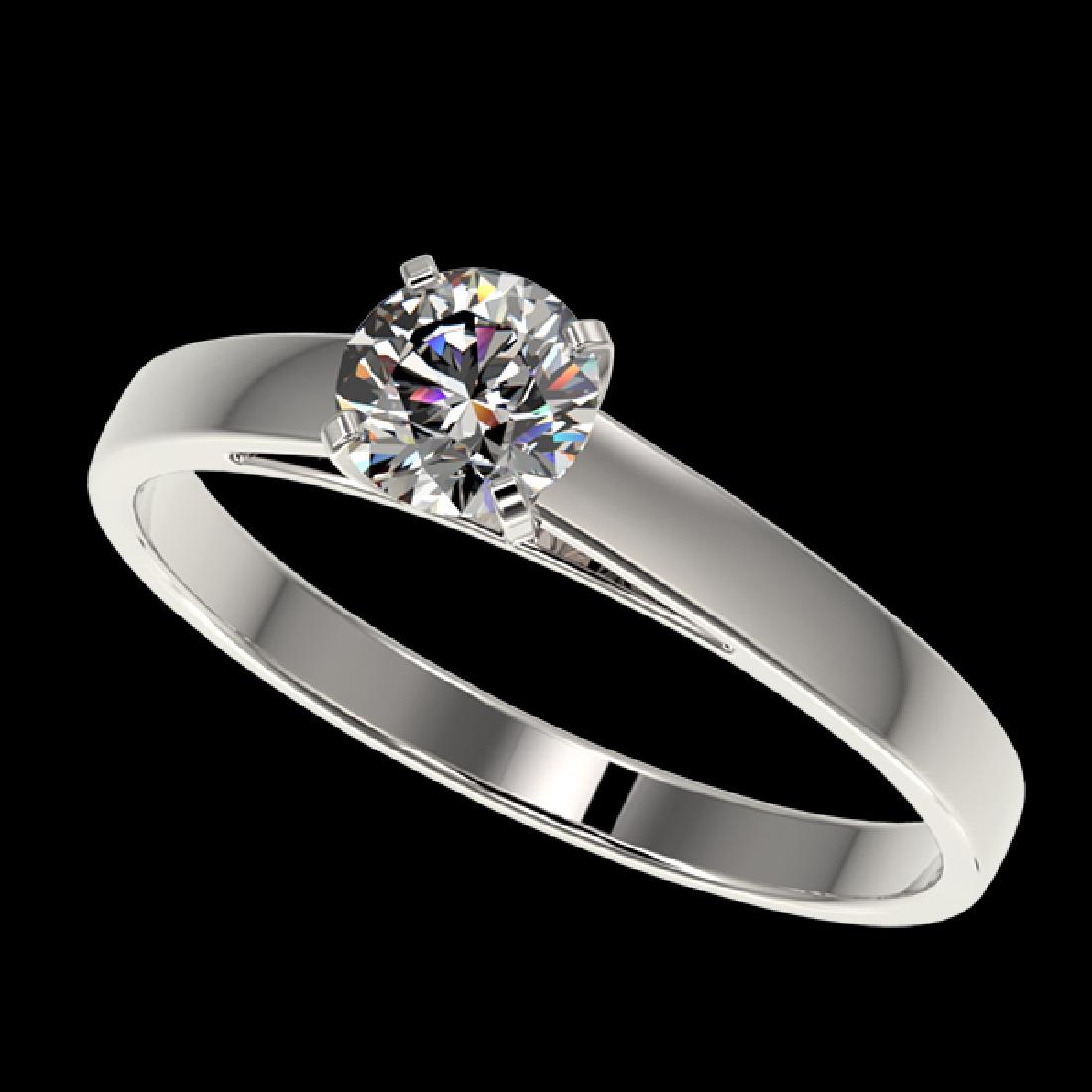 0.53 CTW Certified H-SI/I Quality Diamond Solitaire: 36461 - REF-51W3K ---- 0.53 CTW Certified H-SI/I Quality Diamond Solitaire Engagment Ring 10K White Gold ---- 0.53 CTW Certified H-SI/I Quality Diamond Solitaire Engagment Ring 10K White Gold ---- Lux