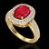 3.50 CTW Ruby & Micro Pave VS/SI Diamond Certified Halo - 2