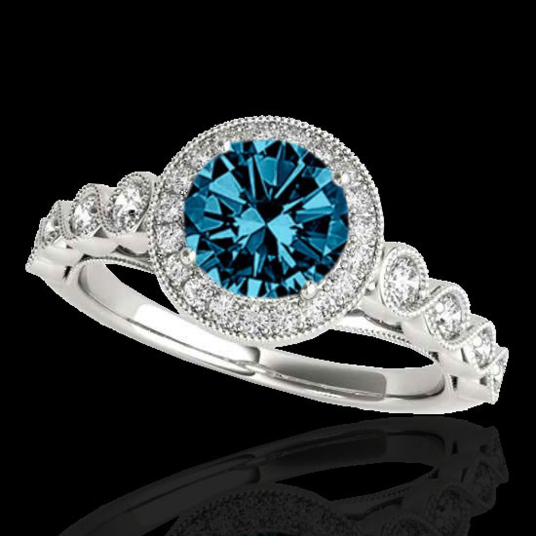 1.93 CTW SI Certified Fancy Blue Diamond Solitaire Halo: 33612 - REF-245Y5X ---- 1.93 CTW SI Certified Fancy Blue Diamond Solitaire Halo Ring 10K White Gold ---- Luxury Designer Brand Ring Appraised at $16,200 Certificate Number US33612 10k White gold, Ring