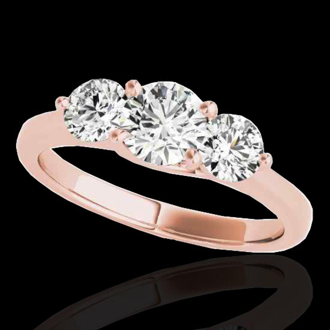 2 CTW H-SI/I Certified Diamond 3 Stone Solitaire Ring: 35386 - REF-281W8H ---- 2 CTW H-SI/I Certified Diamond 3 Stone Solitaire Ring 10K Rose Gold ---- Luxury Designer Brand Ring Appraised at $17,050 Certificate Number US35386 10k Rose gold, Ring Size is 