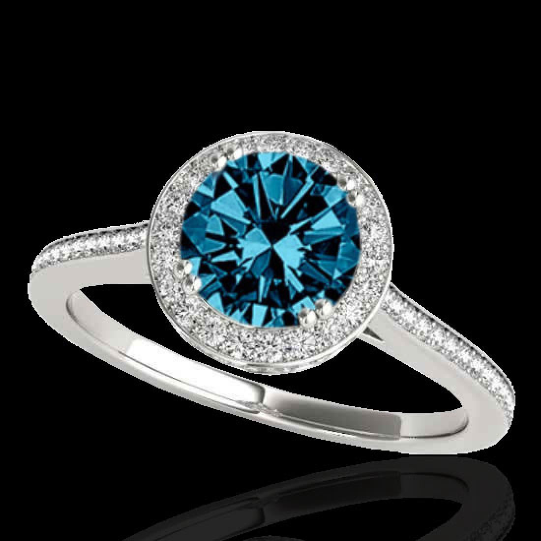 2.03 CTW SI Certified Fancy Blue Diamond Solitaire Halo: 33540 - REF-252Y7X ---- 2.03 CTW SI Certified Fancy Blue Diamond Solitaire Halo Ring 10K White Gold ---- Luxury Designer Brand Ring Appraised at $16,700 Certificate Number US33540 10k White gold, Ring