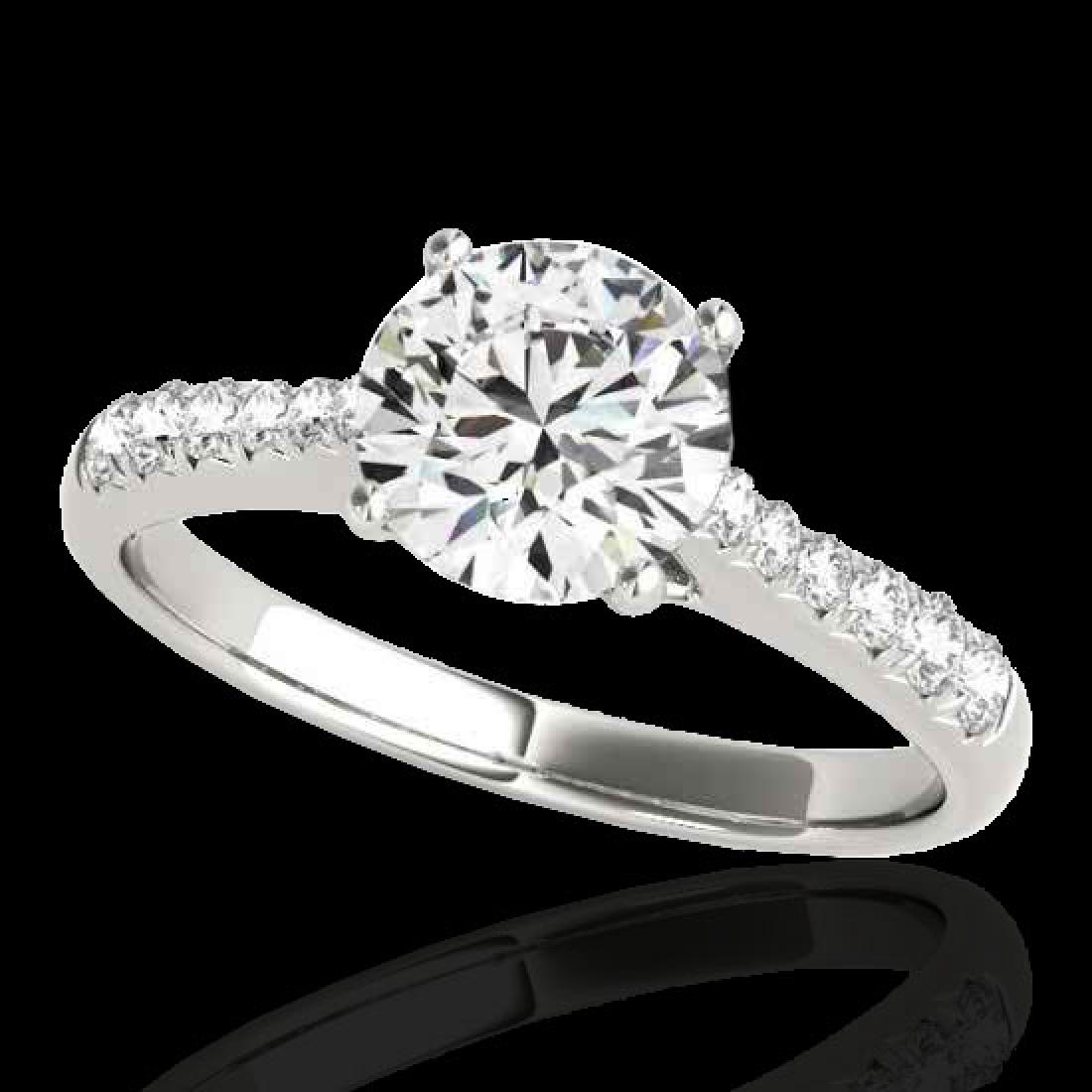 1.25 CTW H-SI/I Certified Diamond Solitaire Ring 10K: 34819 - REF-200X2R ---- 1.25 CTW H-SI/I Certified Diamond Solitaire Ring 10K White Gold ---- Luxury Designer Brand Ring Appraised at $11,000 Certificate Number US34819 10k White gold, Ring Size is 7, 