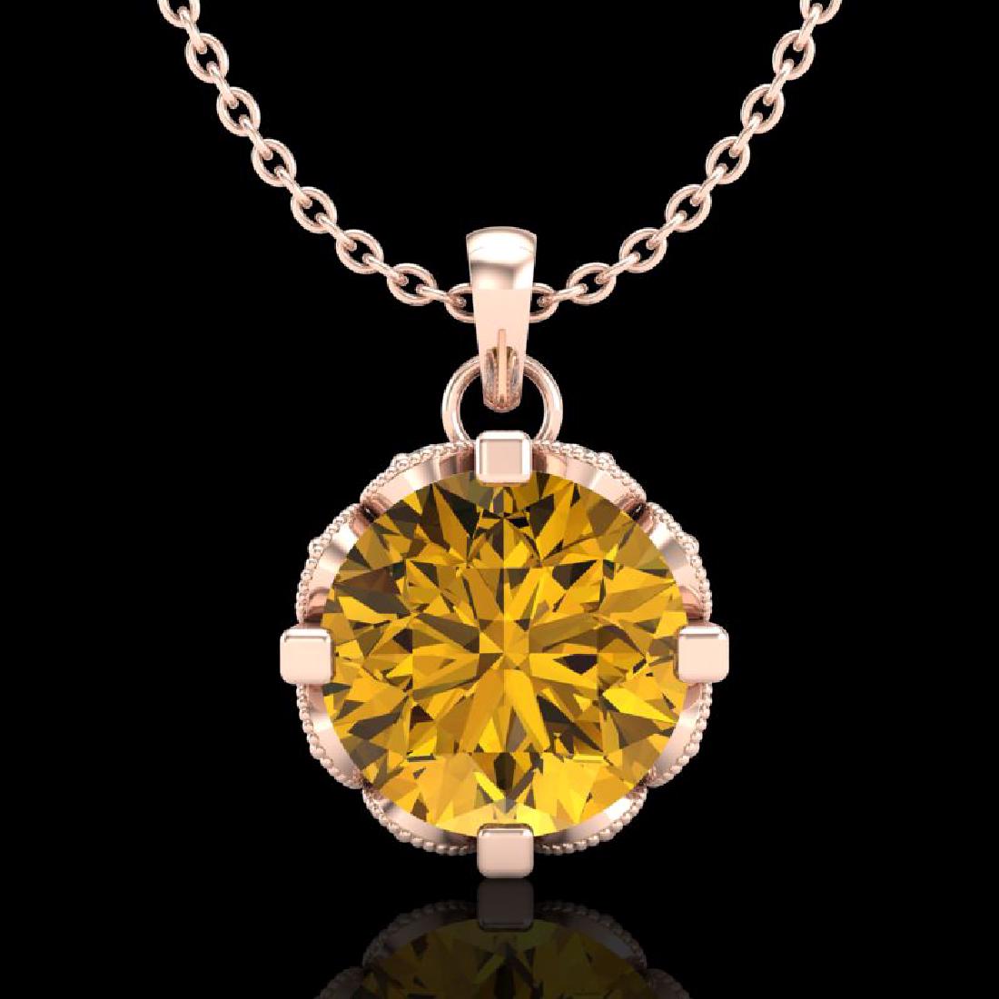 1.50 CTW Intense Fancy Yellow Diamond Art Deco Stud: 37386 - REF-218Y2X ---- 1.50 CTW Intense Fancy Yellow Diamond Art Deco Stud Necklace 18K Rose Gold ---- Luxury Designer Brand NECKLACE Appraised at $14,400 Certificate Number US37386 18k Rose gold, NE