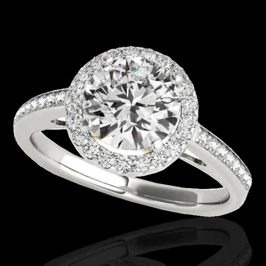 1.30 CTW H-SI/I Certified Diamond Solitaire Halo Ring: 34338 - REF-172A7V ---- 1.30 CTW H-SI/I Certified Diamond Solitaire Halo Ring 10K White & Yellow Gold ---- Luxury Designer Brand Ring Appraised at $10,450 Certificate Number US34338 10k White & Yellow