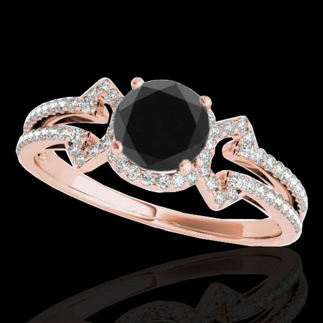 1.36 CTW Certified VS Black Diamond Solitaire Ring 10K: 35326 - REF-67K3W ---- 1.36 CTW Certified VS Black Diamond Solitaire Ring 10K Rose Gold ---- Luxury Designer Brand Ring Appraised at $4,050 Certificate Number US35326 10k Rose gold, Ring Size is 7, Ri