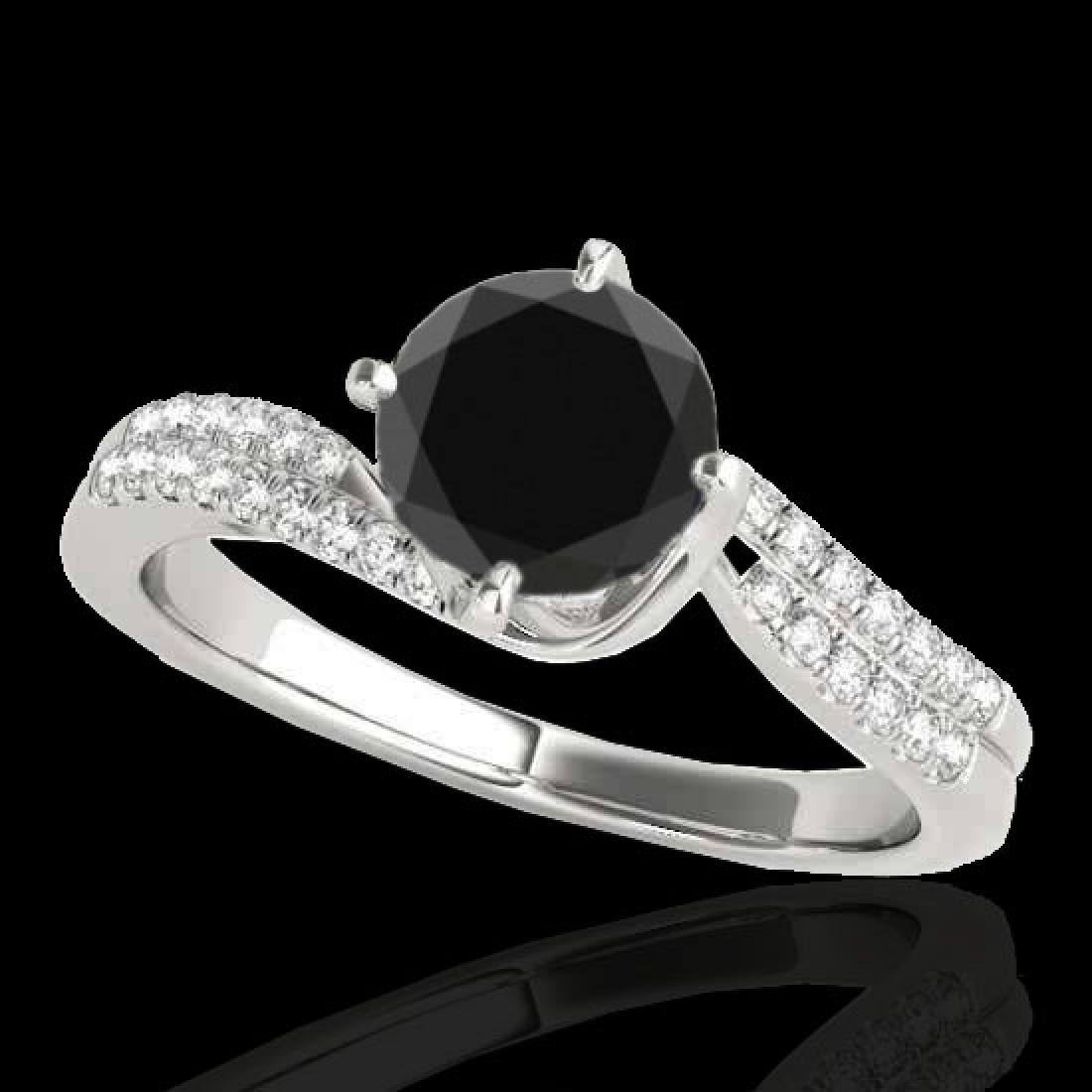 1.20 CTW Certified VS Black Diamond Bypass Solitaire: 35110 - REF-59M8F ---- 1.20 CTW Certified VS Black Diamond Bypass Solitaire Ring 10K White Gold ---- Luxury Designer Brand Ring Appraised at $3,600 Certificate Number US35110 10k White gold, Ring Size