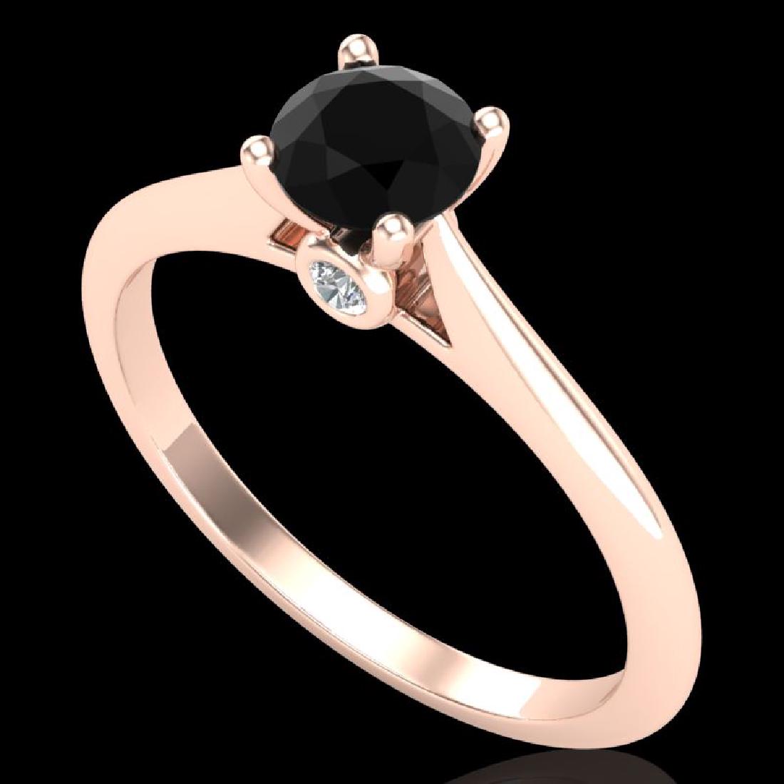 0.56 CTW Fancy Black Diamond Solitaire Engagement Art: 38186 - REF-52H7M ---- 0.56 CTW Fancy Black Diamond Solitaire Engagement Art Deco Ring 18K Rose Gold ---- Luxury Designer Brand Ring Appraised at $3,200 Certificate Number US38186 18k Rose gold, Ring 