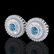 2.61 CTW Fancy Intense Blue Diamond Art Deco Stud