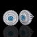2.61 CTW Fancy Intense Blue Diamond Art Deco Stud - 2