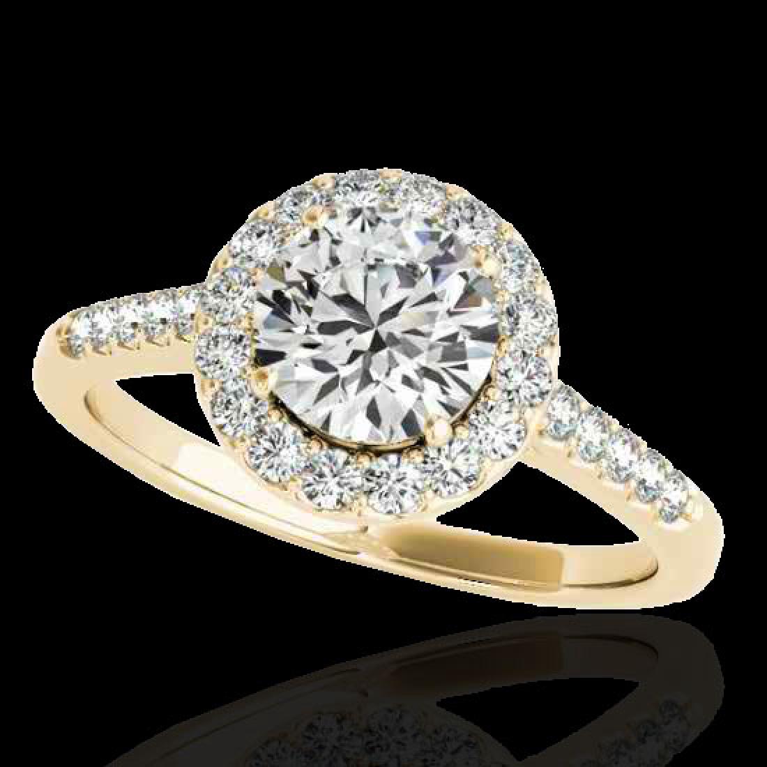 2 CTW H-SI/I Certified Diamond Solitaire Halo Ring 10K: REF-362K2W - 901895 ---- 2 CTW H-SI/I Certified Diamond Solitaire Halo Ring 10K Yellow Gold ---- Luxury Designer Brand Ring Appraised at $19,900 Certificate Number US33492 10k Yellow gold, Ring Size i