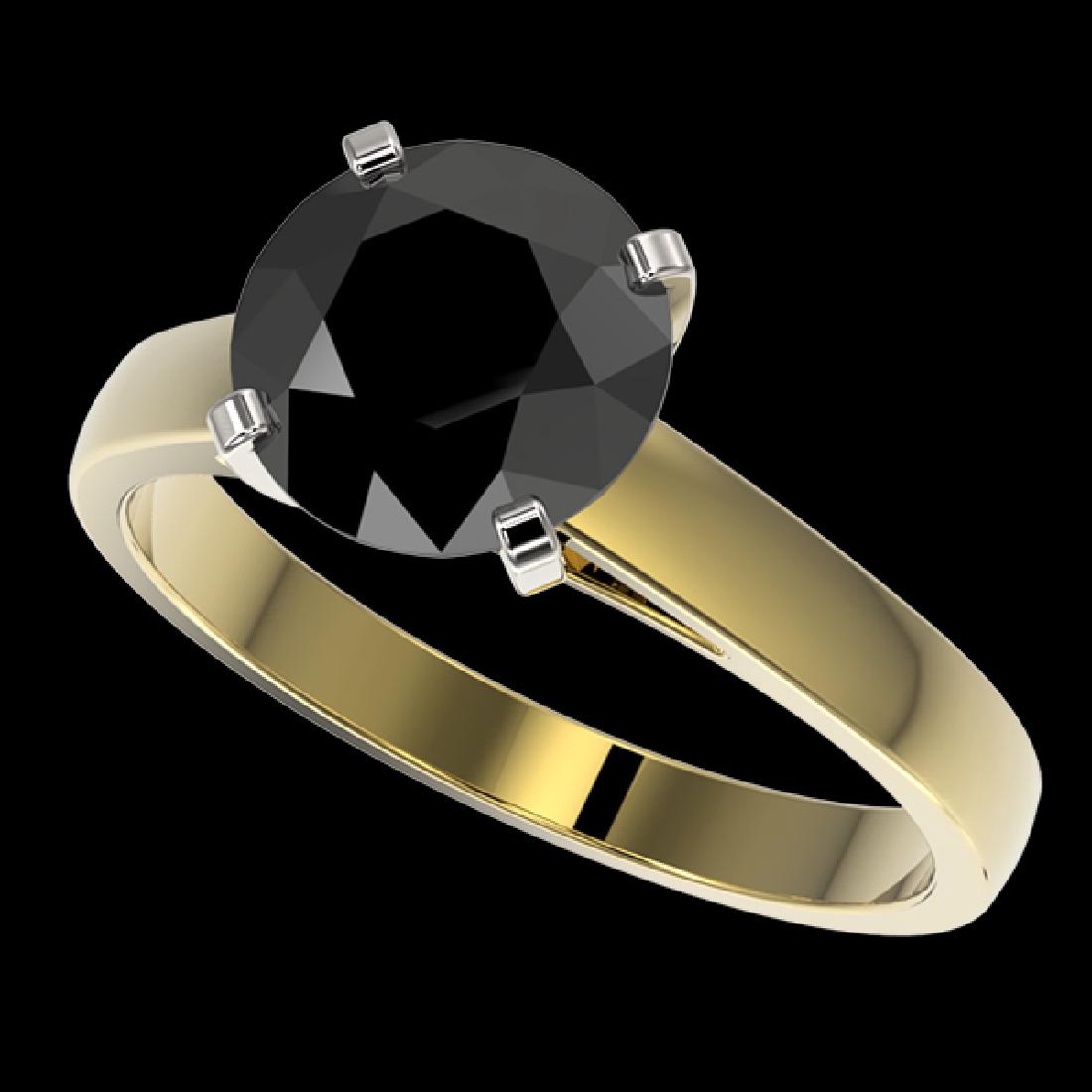 2.59 CTW Fancy Black VS Diamond Solitaire Engagement: REF-55Y5K -36565 ---- 2.59 CTW Fancy Black VS Diamond Solitaire Engagement Ring 10K Yellow Gold ---- Luxury Designer Brand Ring Appraised at $4,050 Certificate Number US36565 10k Yellow gold, Ring Siz