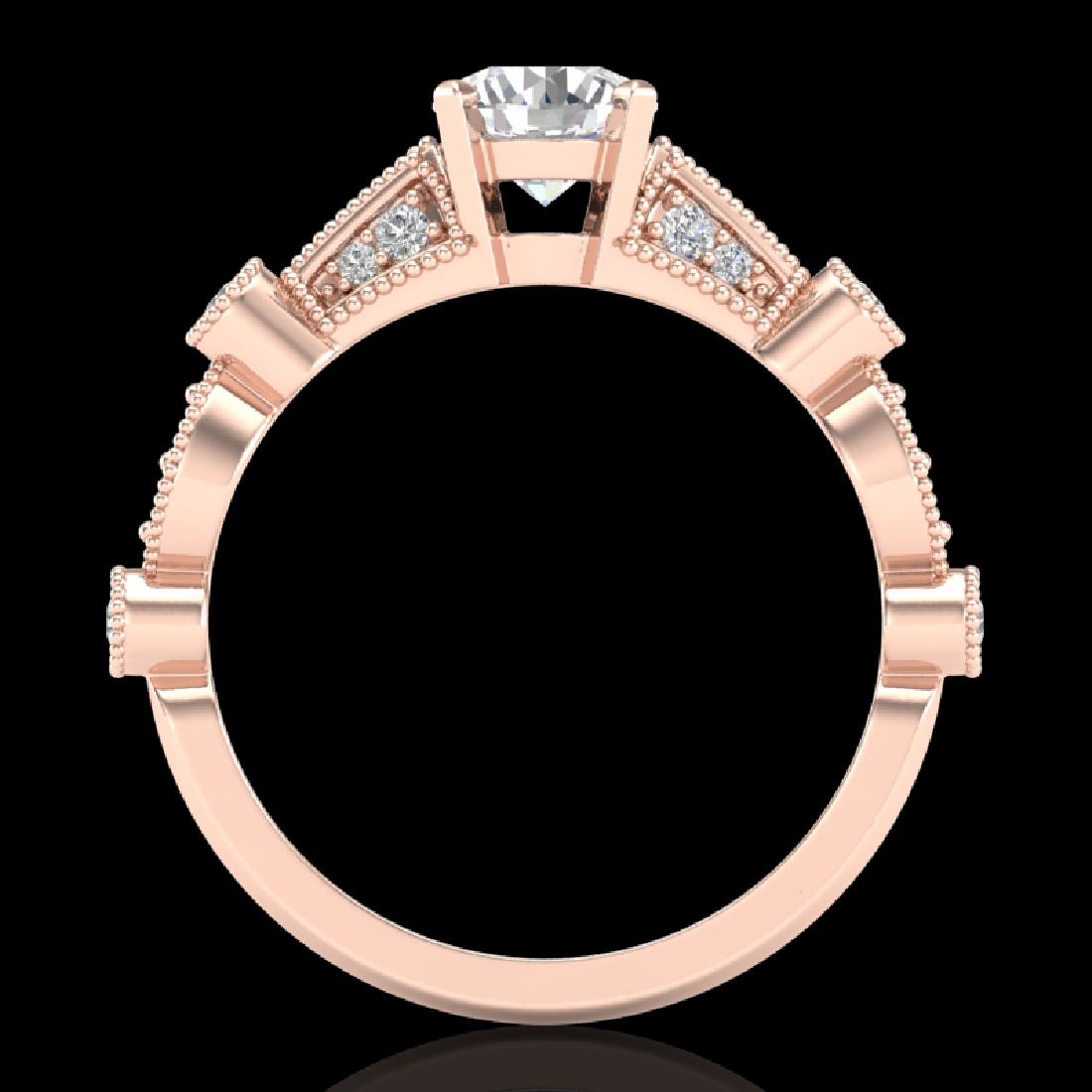 1.03 CTW VS/SI Diamond Solitaire Art Deco Ring 18K Rose: REF-203K6W -36972 ---- 1.03 CTW VS/SI Diamond Solitaire Art Deco Ring 18K Rose Gold ---- Luxury Designer Brand Ring Appraised at $11,200 Certificate Number US36972 18k Rose gold, Ring Size is 7, Ring 