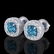 1.69 CTW Fancy Intense Blue Diamond Art Deco Stud