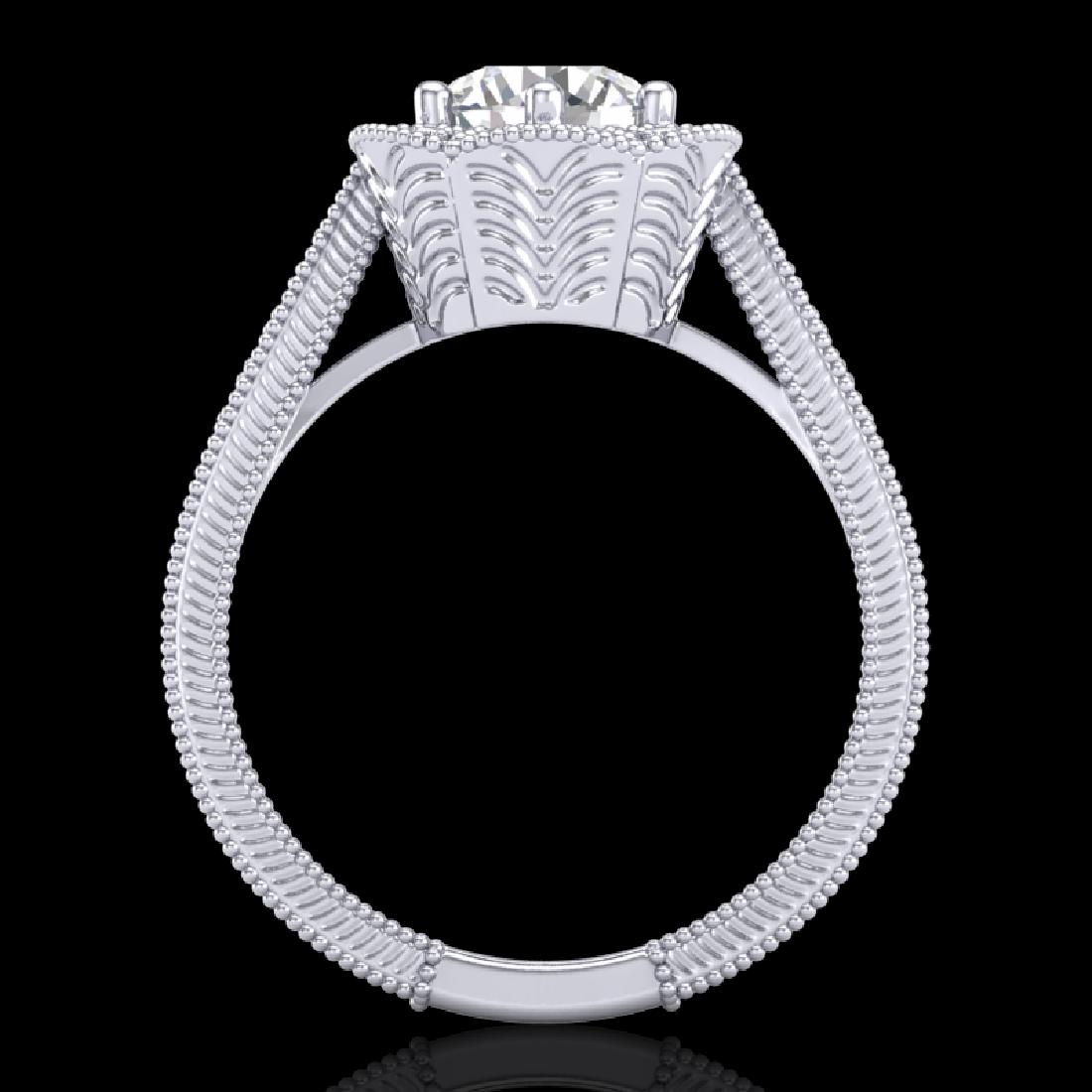 1.33 CTW VS/SI Diamond Solitaire Art Deco Ring 18K: REF-418F2N -37103 ---- 1.33 CTW VS/SI Diamond Solitaire Art Deco Ring 18K White Gold ---- Luxury Designer Brand Ring Appraised at $25,300 Certificate Number US37103 18k White gold, Ring Size is 7, Rin