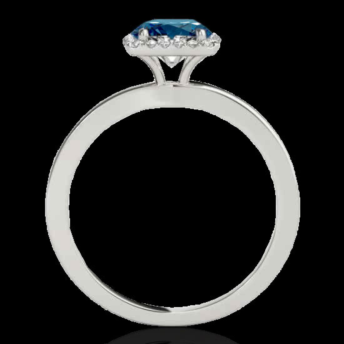 1.15 CTW SI Certified Fancy Blue Diamond Solitaire Halo: REF-163Y5K -33405 ---- 1.15 CTW Si Certified Fancy Blue Diamond Solitaire Halo Ring 10K White Gold ---- Luxury Designer Brand Ring Appraised at $9,900 Certificate Number US33405 10k White gold, Ring S