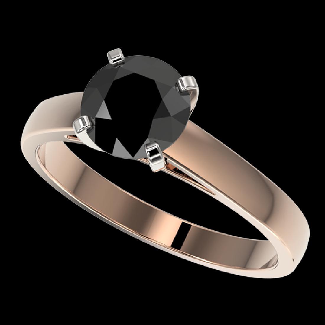 1.50 CTW Fancy Black VS Diamond Solitaire Engagement: REF-36Y3K -33023 ---- 1.50 CTW Fancy Black VS Diamond Solitaire Engagement Ring 10K Rose Gold ---- Luxury Designer Brand Ring Appraised at $2,400 Certificate Number US33023 10k Rose gold, Ring Size is