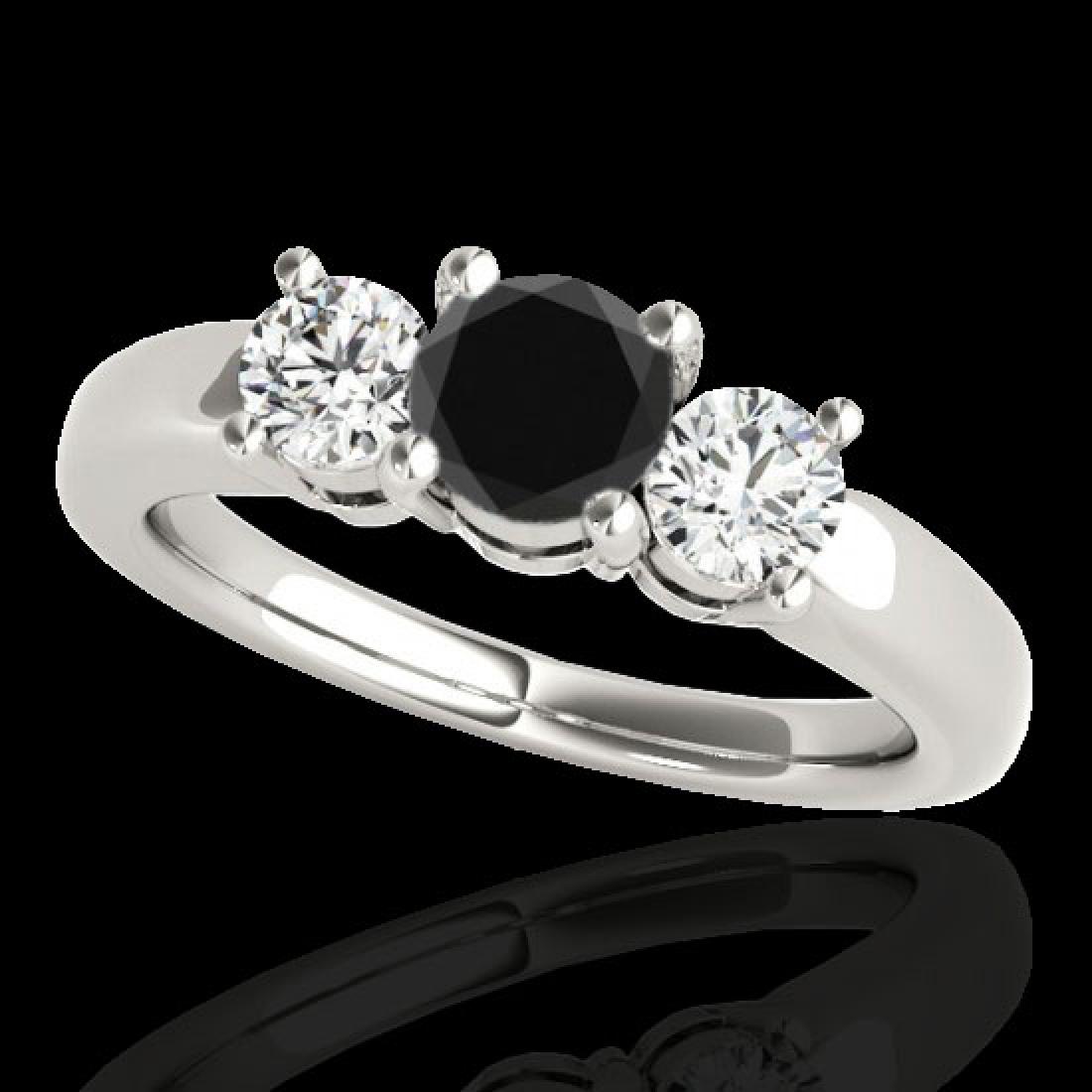 2 CTW Certified VS Black Diamond 3 Stone Solitaire Ring: REF-185W5F -35442 ---- 2 CTW Certified VS Black Diamond 3 Stone Solitaire Ring 10K White Gold ---- Luxury Designer Brand Ring Appraised at $11,200 Certificate Number US35442 10k White gold, Ring Size 