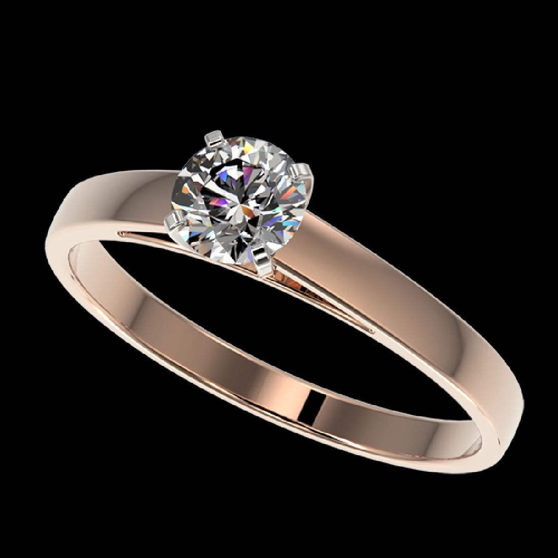 0.55 CTW Certified H-SI/I Quality Diamond Solitaire: REF-54Y2K -36465 ---- 0.55 CTW Certified H-SI/I Quality Diamond Solitaire Engagement Ring 10K Rose Gold ---- Luxury Designer Brand Ring Appraised at $3,600 Certificate Number US36465 10k Rose gold, Ri