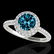 2.15 CTW SI Certified Fancy Blue Diamond Solitaire Halo