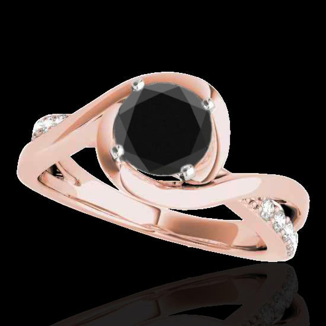 1.15 CTW Certified VS Black Diamond Solitaire Ring 10K: REF-57X3T -34839 ---- 1.15 CTW Certified VS Black Diamond Solitaire Ring 10K Rose Gold ---- Luxury Designer Brand Ring Appraised at $3,450 Certificate Number US34839 10k Rose gold, Ring Size is 7, Rin
