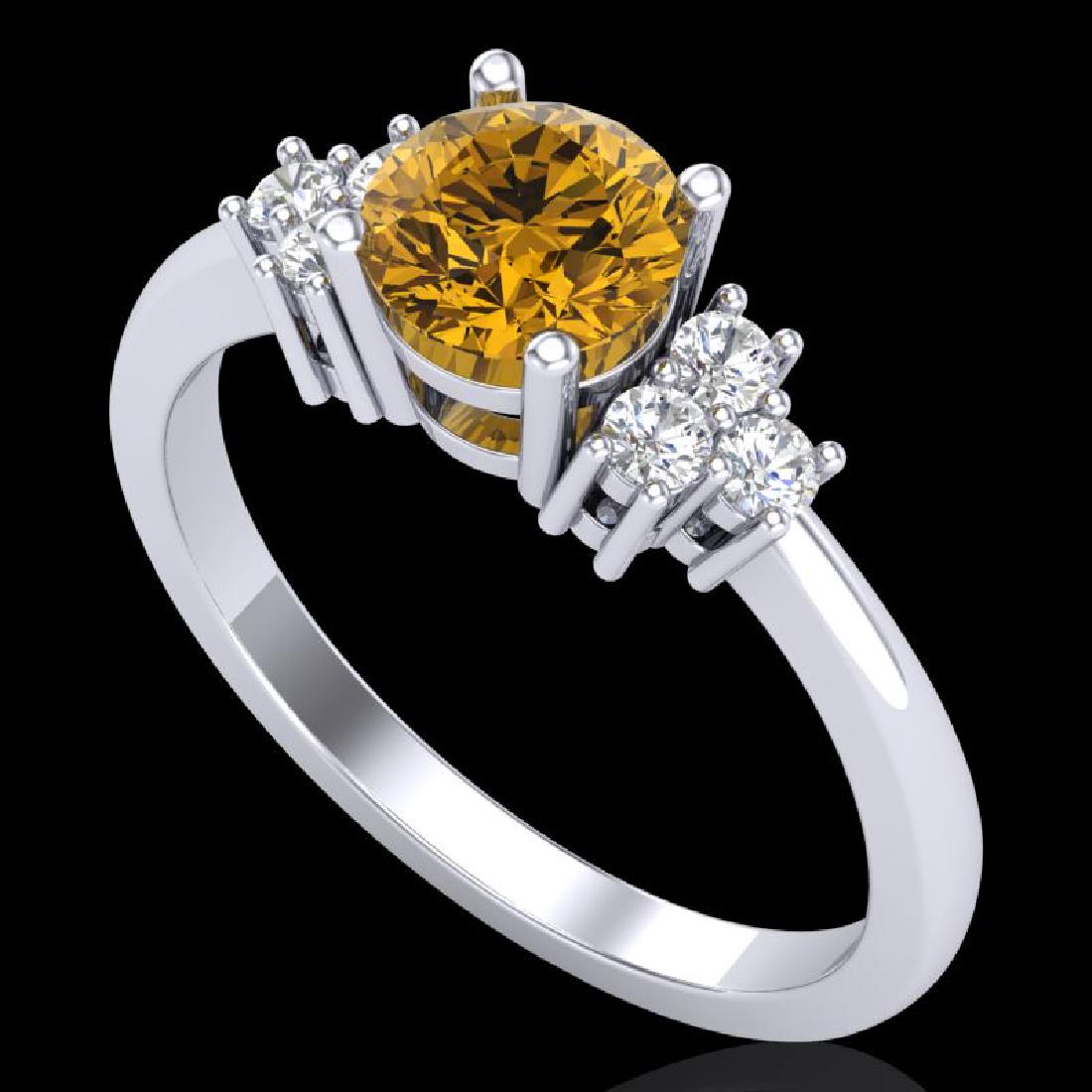1 CTW Intense Yellow Diamond Solitaire Engagement: REF-130T9M -37595 ---- 1 CTW Intense Yellow Diamond Solitaire Engagement Classic Ring 18K White Gold ---- Luxury Designer Brand Ring Appraised at $7,900 Certificate Number US37595 18k White gold, Ring