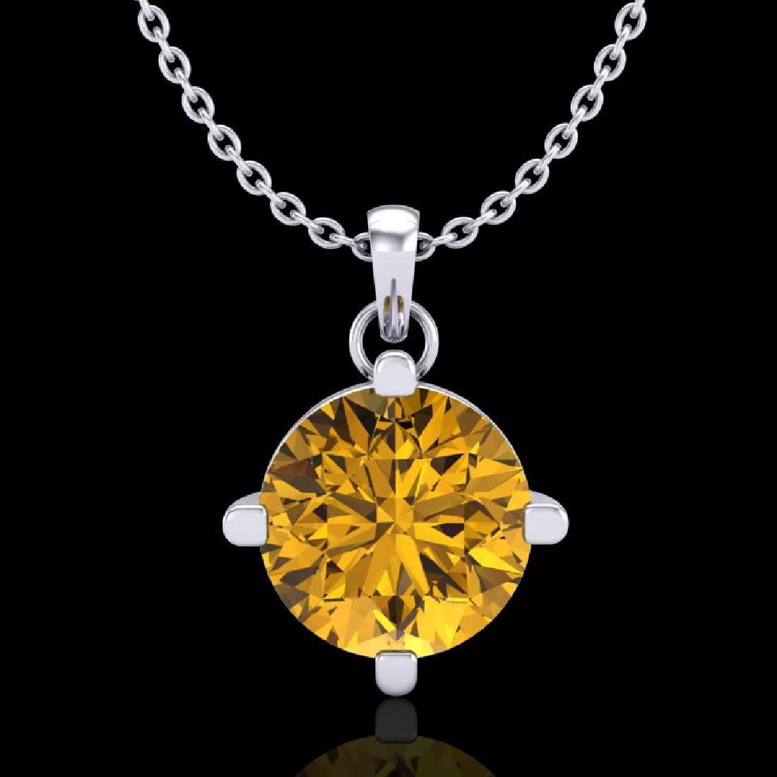 1 CTW Intense Fancy Yellow Diamond Solitaire Art Deco: REF-154M5H -38078 ---- 1 CTW Intense Fancy Yellow Diamond Solitaire Art Deco Necklace 18K White Gold ---- Luxury Designer Brand NECKLACE Appraised at $10,200 Certificate Number US38078 18k White gold,
