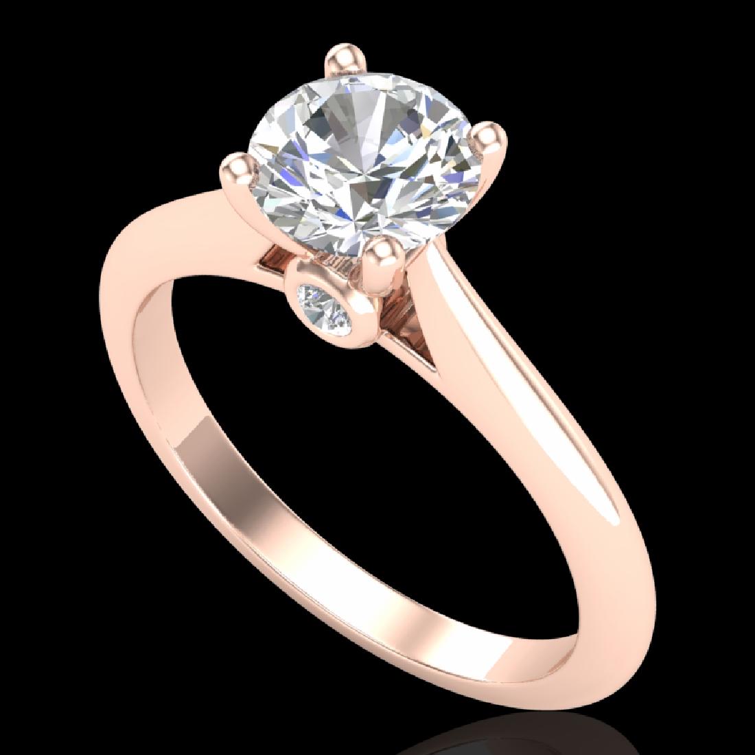 1.08 CTW VS/SI Diamond Solitaire Art Deco Ring 18K Rose: REF-361H8A -37287 ---- 1.08 CTW VS/SI Diamond Solitaire Art Deco Ring 18K Rose Gold ---- Luxury Designer Brand Ring Appraised at $19,900 Certificate Number US37287 18k Rose gold, Ring Size is 7, Ring 