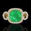 3.15 CTW Emerald & Micro VS/SI Diamond Ring 18K Yellow