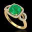 3.15 CTW Emerald & Micro VS/SI Diamond Ring 18K Yellow - 2