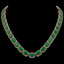 84.94 CTW Emerald & Diamond Halo Necklace 10K Rose Gold