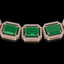 84.94 CTW Emerald & Diamond Halo Necklace 10K Rose Gold - 3